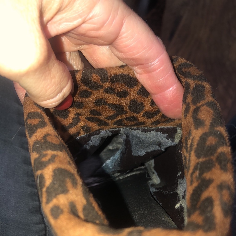 Gianni Bini Leopard Slouch Wedge Ankle Boots 7 - Picture 10 of 11